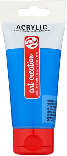 Tubo de pintura acrílica 75ml cian primario - pintura hobby creativo