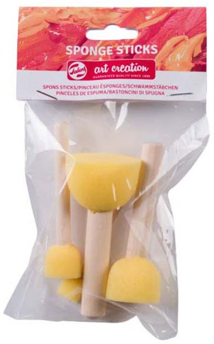 Palitos de esponja Amarillo pintar manualidades set de 4 para niños