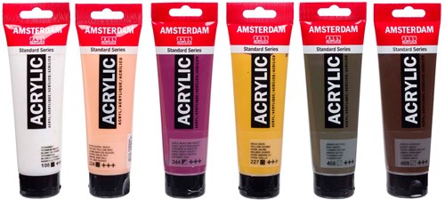 Royal Talens set de pintura acrílica retrato - Amsterdam - 6x120 ml tonos piel-2