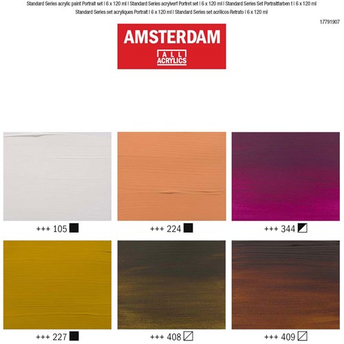 Royal Talens set de pintura acrílica retrato - Amsterdam - 6x120 ml tonos piel-3