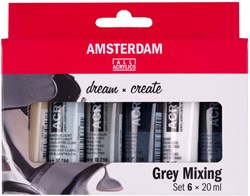 Bruynzeel set de pintura acrílica tonos grises 6 x 20 ml para pintar