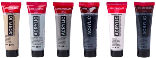 Bruynzeel set de pintura acrílica tonos grises 6 x 20 ml para pintar-2