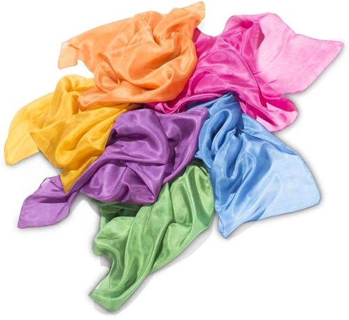 Filges pañuelos de juego de seda 90x90 cm - 6 colores vivos juguete-2
