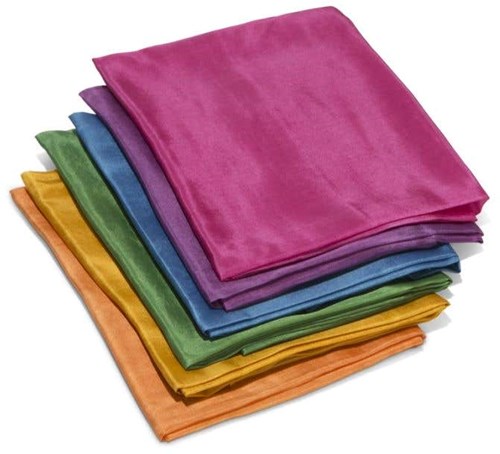 Filges pañuelos de juego de seda 90x90 cm - 6 colores vivos juguete