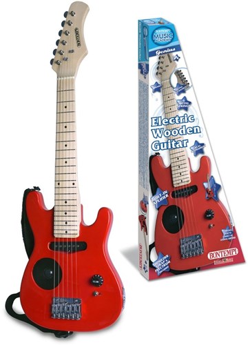 Bontempi guitarra eléctrica madera roja - guitarra de juguete para niños-3