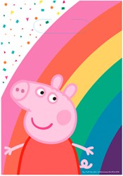 Bolsas de regalo Peppa Pig arcoíris 8 unidades papel cumpleaños