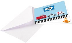 Invitaciones vehículos fiesta infantil set de tarjetas con sobres 8 piezas