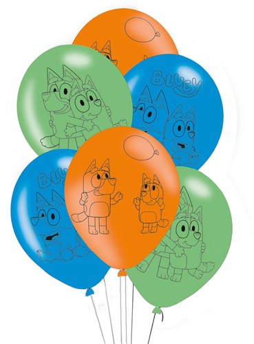 Bluey globos set - 6 globos de látex para fiesta infantil