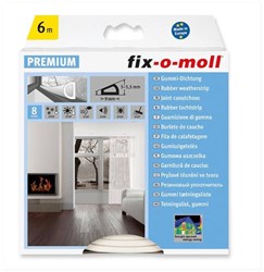 Fix-o-moll burlete perfil D goma blanca 6m aislante autoadhesivo