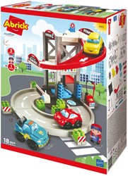 Abrick garaje de juguete - gran set de juego con coches y figura
