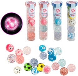 Toi-Toys set de pelotas saltarinas en tubo juguete luminoso multicolor