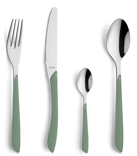 Amefa juego de cubiertos Eclat verde claro - 24 piezas diseño moderno acero inoxidable-3
