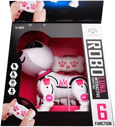 Robo Luna perro robot interactivo con ojos LED y mando a distancia