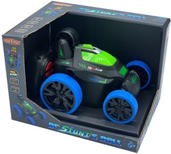 RC Stunt & Roll coche teledirigido azul - coche acrobático con efecto de luz