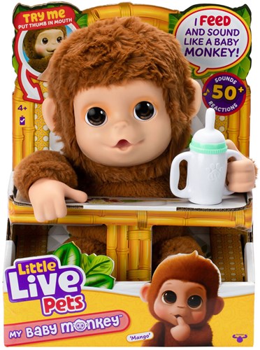 Moose Toys mono de peluche interactivo Mi bebé mono Mango con sonidos