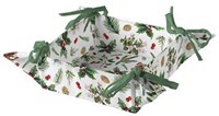 Ambiente Cesta para pan algodón Winter greenery blanco - accesorio de mesa elegante
