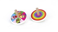 Bajo peonza de madera - juguete arcoíris para niños-2