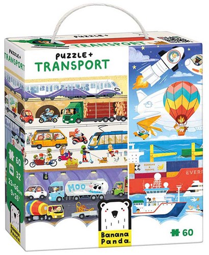Banana Panda puzzle transporte juguete educativo vehículos 60 piezas niños