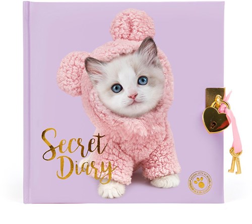 Studio Pets diario con candado - gatito Mousie - diario rosa