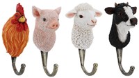 Esschert Design colgador de pared cabeza animal de granja multicolor decorativo