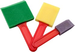 Eduplay set pinceles esponja 3 piezas rojo pintura niños manualidades