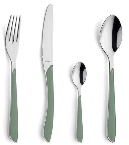 Amefa juego de cubiertos Eclat verde claro - 24 piezas diseño moderno acero inoxidable