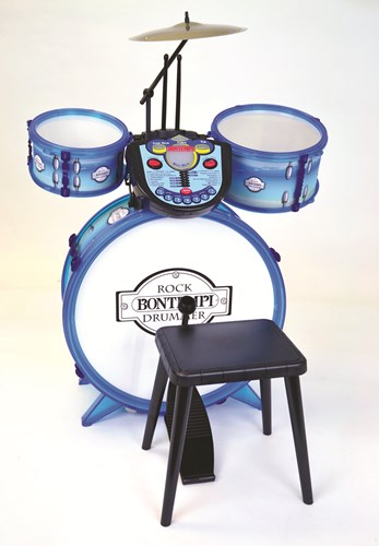 Bontempi batería juguete con tutor electrónico azul 4 piezas-3