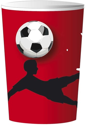 Haza vasos fiesta fútbol rojo - 8 uds cartón desechable