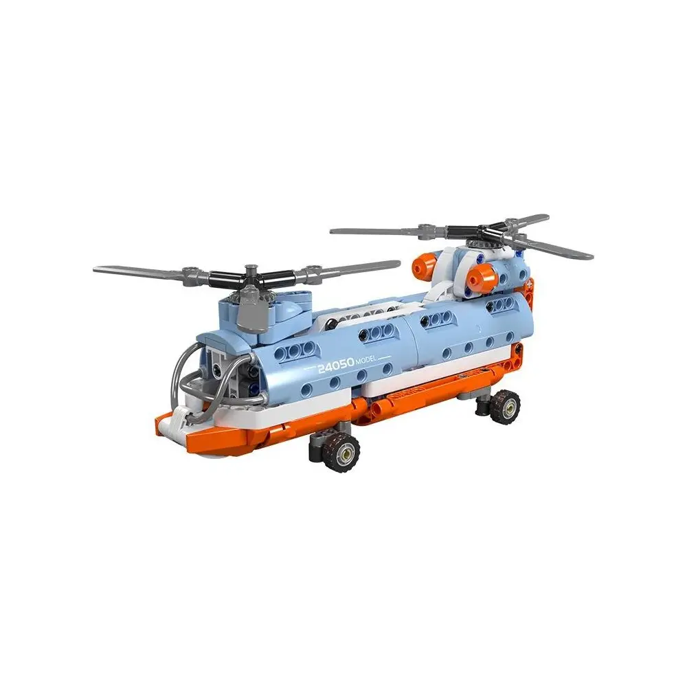 Vedes set de construcción helicóptero tándem 270 piezas naranja-azul