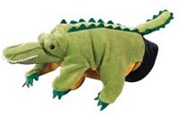 Beleduc marioneta de mano cocodrilo juguete de peluche verde 22 cm-2