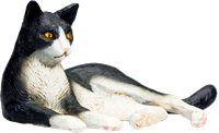 Mojo Pets speelgoed Kat Liggend Zwart Wit - 387367