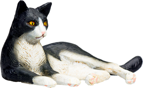 Mojo Pets speelgoed Kat Liggend Zwart Wit - 387367