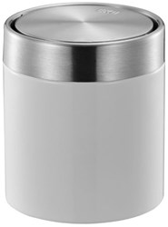EKO cubo de basura de mesa Fandy 1,5 litros - blanco - acero inoxidable - papelera
