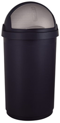 Curver cubo de basura 50L plástico negro plata - gran papelera