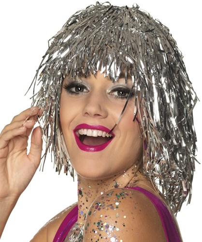 Boland peluca metálica plateada - peluca de fiesta adulto - brillo y glamour-3