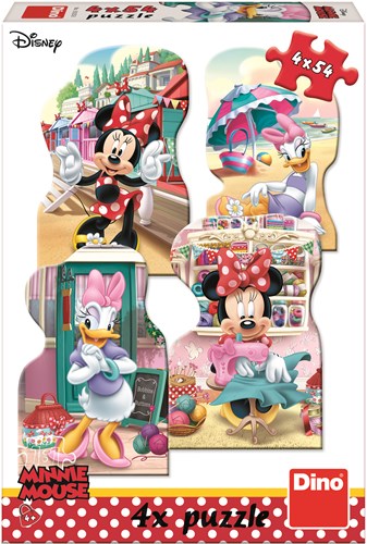Dino puzzle Minnie y Daisy - 4 puzzles - 54 piezas cartón