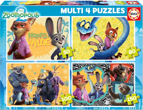 Educa puzzle Zootopia 2 - Set de 4 rompecabezas para niños, colorido