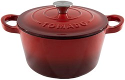 Svenska Living cacerola hierro fundido rojo 24 cm - olla cocina