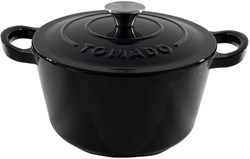 Svenska Living cacerola hierro fundido negra 24 cm - olla cocina