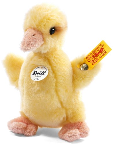 Steiff peluche pollito juguete Pilla amarillo - 14 cm - peluche suave