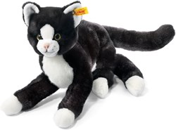 Steiff peluche gato Mimmi negro-blanco - gato colgante de peluche 30 cm