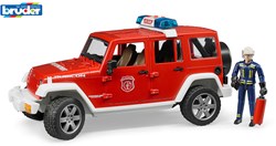 Bruder Jeep Wrangler Unlimited Rubicon camión de bomberos con bombero