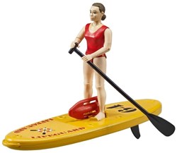 Bruder figura socorrista con juguete stand up paddle board