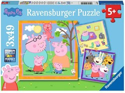 Ravensburger puzzle Peppa Pig familia y amigos - 3x49 piezas cartón