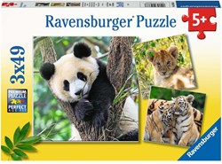 Ravensburger puzzle animales rompecabezas Panda, Tigre y León 3x49 piezas
