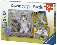 Ravensburger puzzle gatos - 3x49 piezas - puzzle infantil de animales