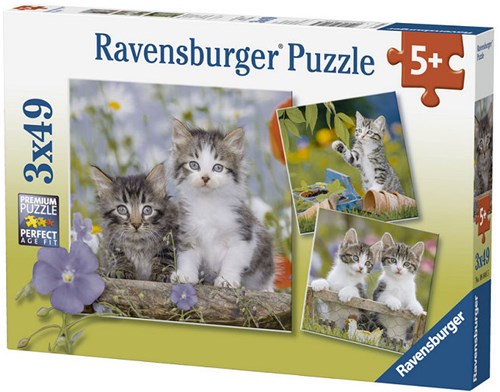 Ravensburger puzzle gatos - 3x49 piezas - puzzle infantil de animales