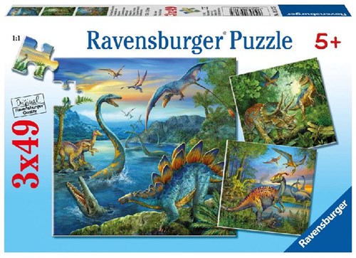 Ravensburger puzzle dinosaurios - 3x49 piezas - puzzle infantil