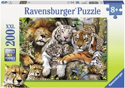 Ravensburger puzzle de animales XXL 200 piezas - Schmusende Raubkatzen