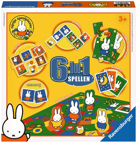 Ravensburger caja de juegos Miffy 6 en 1 - clásicos para niños